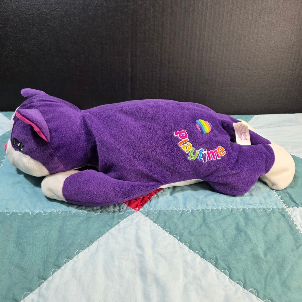 Vintage Lisa Frank 90s Cat Purple Plush 17" Rainbow Playtime 1998 Stuffins NICE